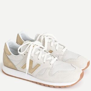New Balance x J Crew Women's Cream and Brushed Gold Sneakers